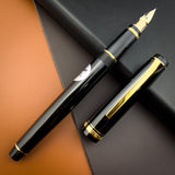 Pilot Falcon Fountain Pen - Black with Gold Trim | Atlas Stationers.