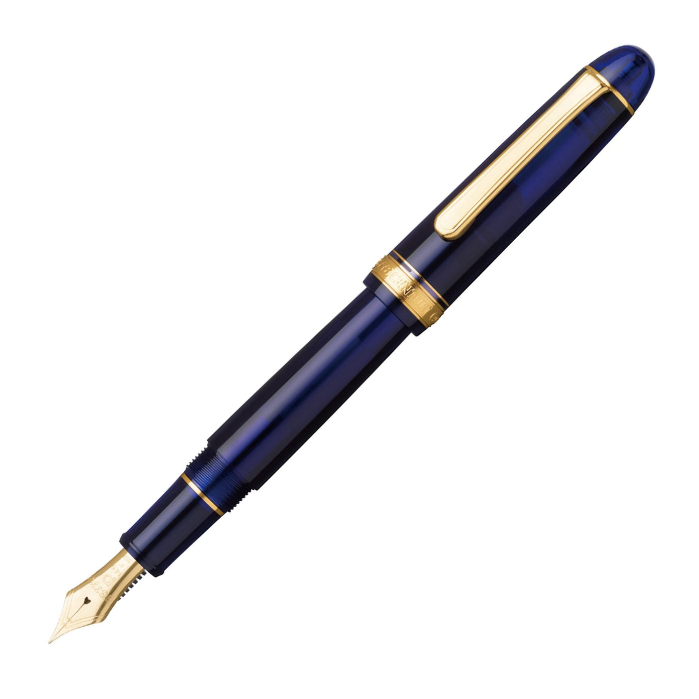 Platinum #3776 Fountain Pen - Chartres Blue with Gold Trim | Atlas Stationers.