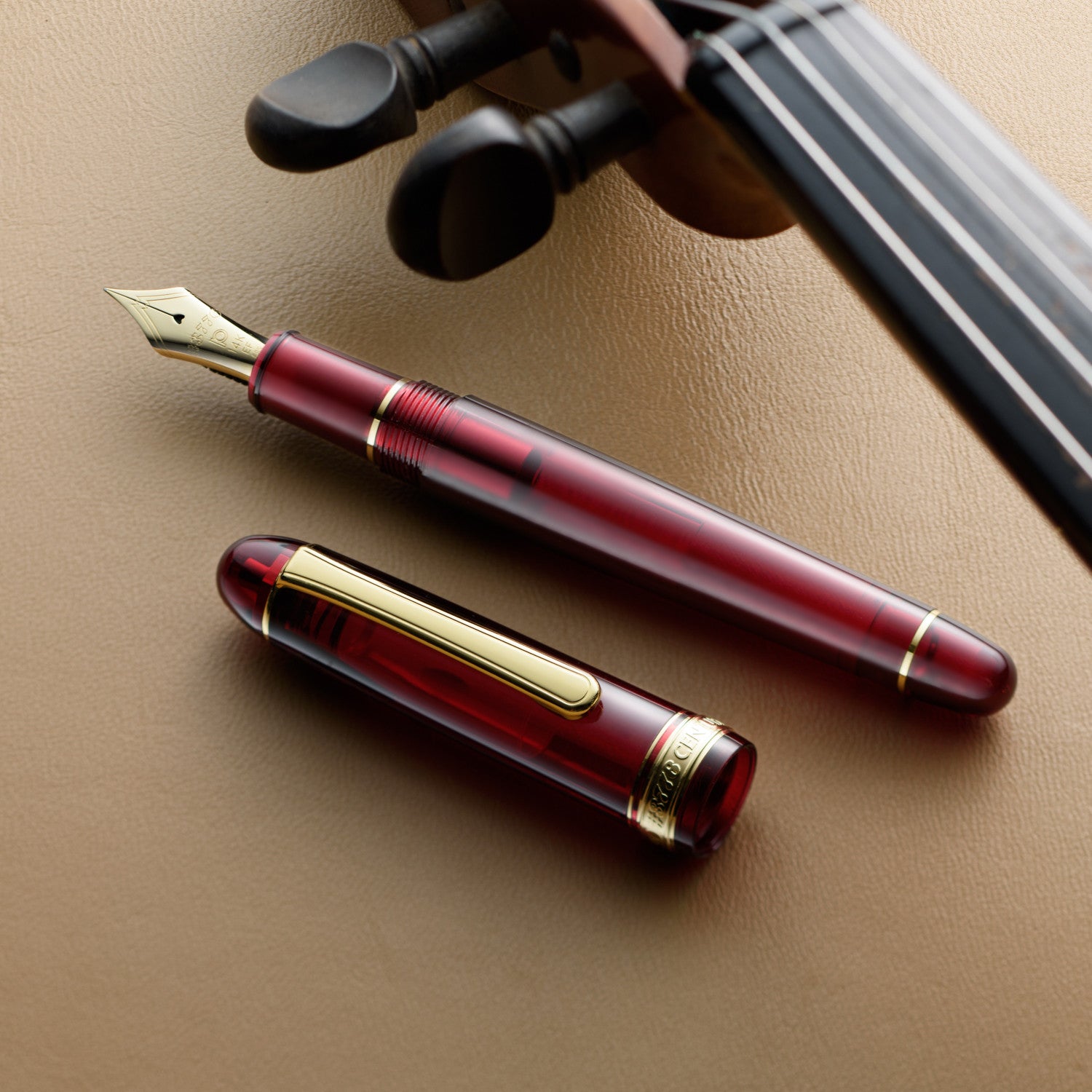 Platinum #3776 Century Fountain Pen - Bourgogne with Gold Trim | Atlas Stationers.