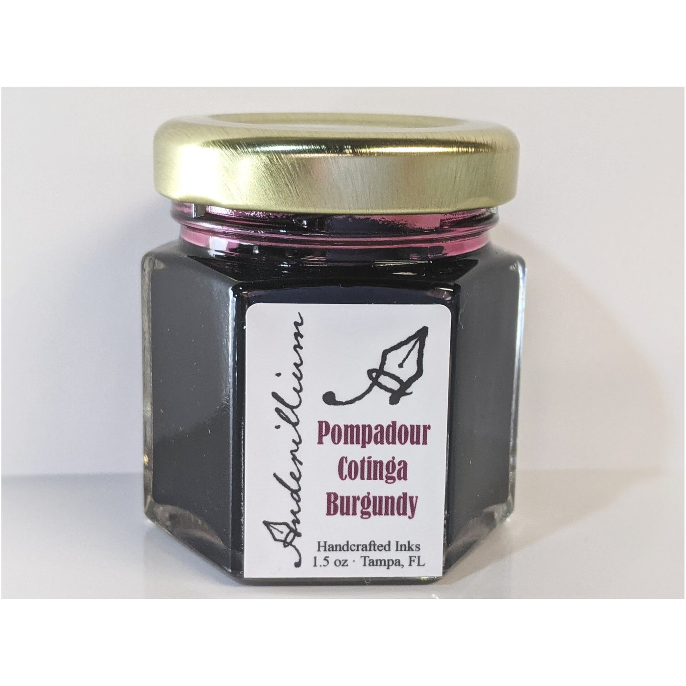 Anderillium Pompadour Cotinga Burgundy 1.5 Oz Bottled Ink | Atlas Stationers.