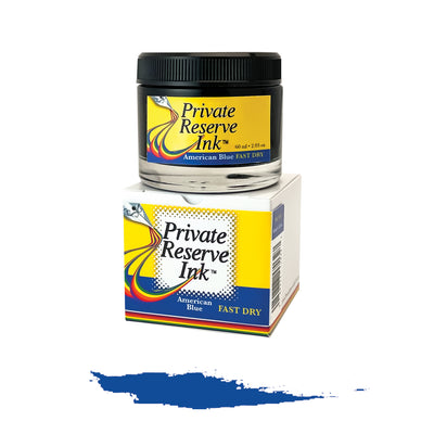 Private Reserve American Blue Fast Dry - 60ML Bottled Ink | Atlas Stationers.
