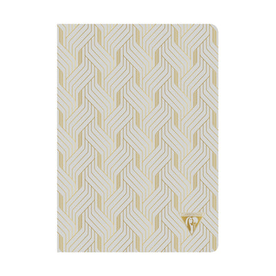 Clairefontaine Neo Deco Sewn Spine Notebook - Ivory Paper - Lined 48 Sheets - 6 x 8 1/4 - Pearl Grey | Atlas Stationers.