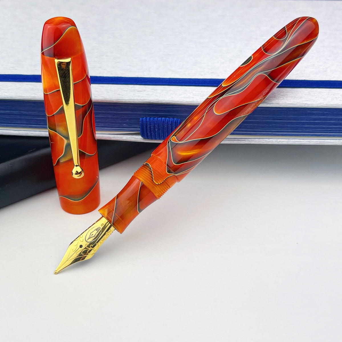 Filson Pen Edison Collier Fountain Pen - Persimmon Swirl – Atlas Stationers
