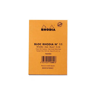 Rhodia Staplebound Notepad - Lined 80 sheets - 3 x 4 - Orange cover | Atlas Stationers.