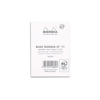 Rhodia Staplebound Notepad - Lined 80 sheets - 3 x 4 - White cover | Atlas Stationers.