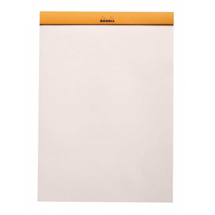 Rhodia "R" Premium Stapled Notepad - Blank 70 sheets - 8 1/4 x 11 3/4 - Black cover | Atlas Stationers.