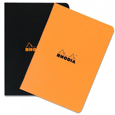 Rhodia Slim Staplebound Notebook - Lined 48 sheets - 8 1/4 x 11 3/4 - Black cover | Atlas Stationers.