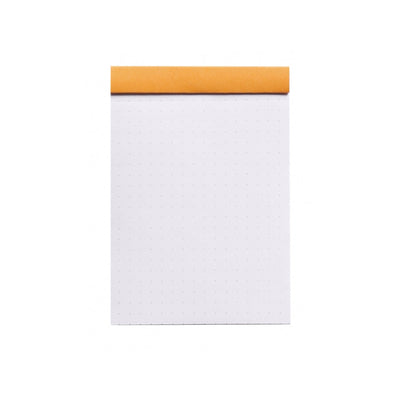 Rhodia Staplebound Notepad - Dot grid 80 sheets - 3 3/8 x 4 3/4 - Orange cover | Atlas Stationers.