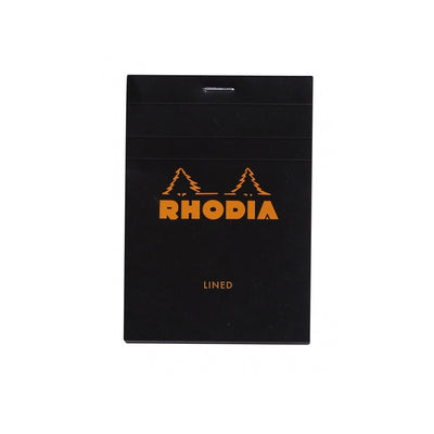 Rhodia Staplebound Notepad - Lined 80 sheets - 3 3/8 x 4 3/4 - Black cover | Atlas Stationers.