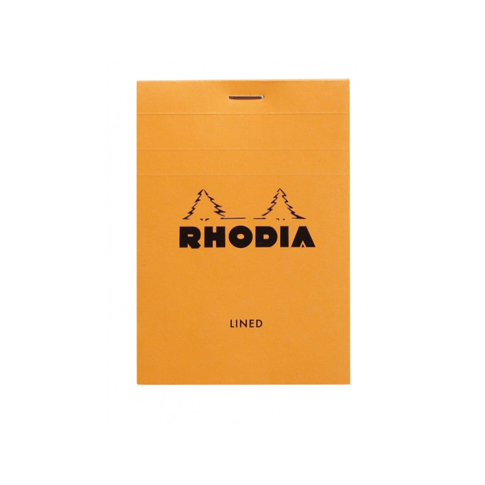 Rhodia Staplebound Notepad - Lined 80 sheets - 3 3/8 x 4 3/4 - Orange cover | Atlas Stationers.