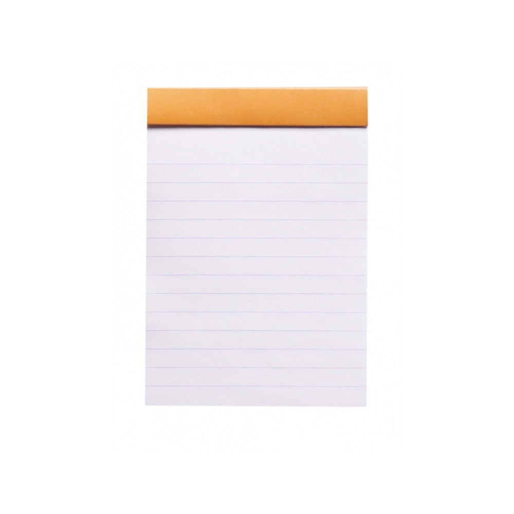 Rhodia Staplebound Notepad - Lined 80 sheets - 3 3/8 x 4 3/4 - Orange cover | Atlas Stationers.