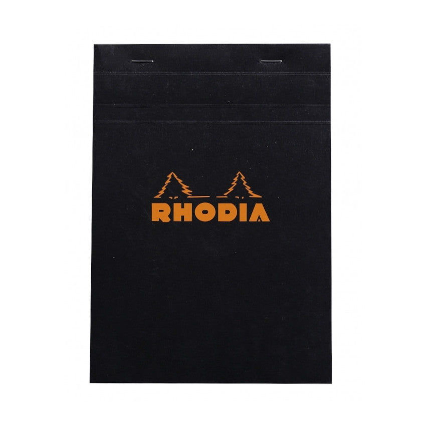 Rhodia Staplebound Notepad - Graph 80 sheets - 6 x 8 1/4 - Black cover | Atlas Stationers.