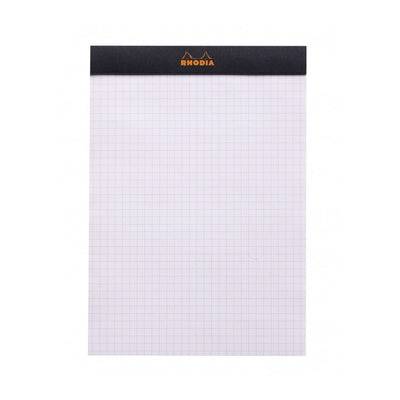 Rhodia Staplebound Notepad - Graph 80 sheets - 6 x 8 1/4 - Black cover | Atlas Stationers.