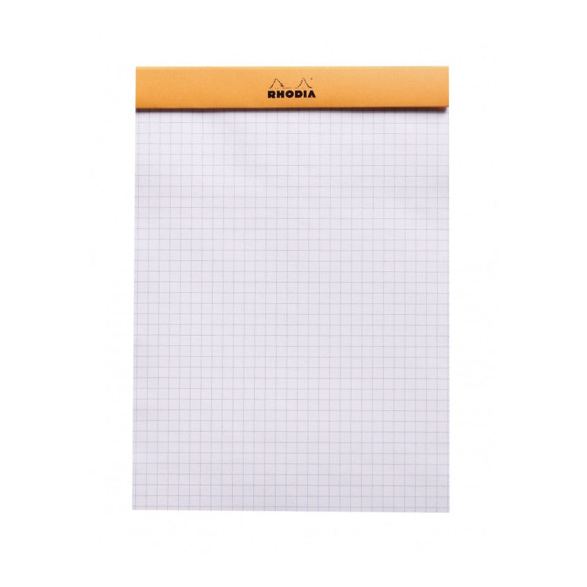 Rhodia Staplebound Notepad - Graph 80 sheets - 6 x 8 1/4 - Orange cover | Atlas Stationers.