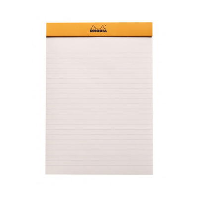 Rhodia "R" Premium Stapled Notepad - Lined 70 sheets - 6 x 8 1/4 - Black cover | Atlas Stationers.
