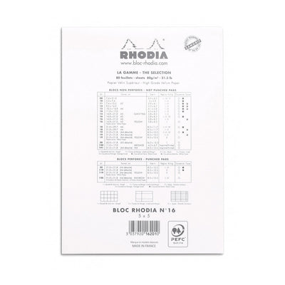 Rhodia Staplebound Notepad - Graph 80 sheets - 6 x 8 1/4 - White cover | Atlas Stationers.