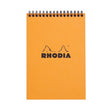 Rhodia Wirebound Notepad - Graph 80 sheets - 6 x 8 1/4 - Orange cover | Atlas Stationers.