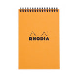 Rhodia Wirebound Notepad - Graph 80 sheets - 6 x 8 1/4 - Orange cover | Atlas Stationers.