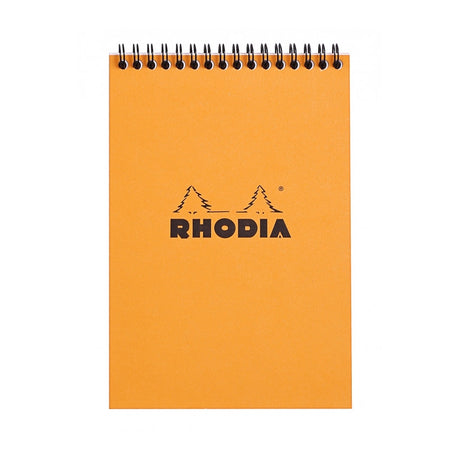 Rhodia Wirebound Notepad - Graph 80 sheets - 6 x 8 1/4 - Orange cover | Atlas Stationers.