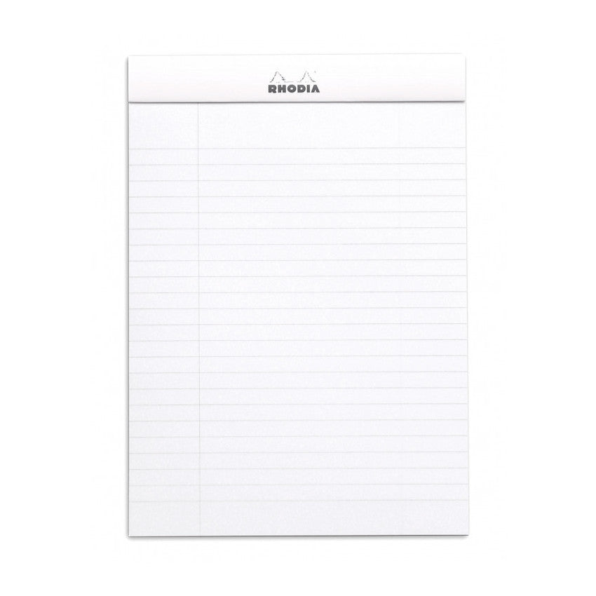 Rhodia Staplebound Notepad - Lined w/ margin 80 sheets - 6 x 8 1/4 - White cover | Atlas Stationers.