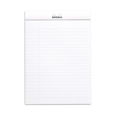 Rhodia Staplebound Notepad - Lined w/ margin 80 sheets - 6 x 8 1/4 - White cover | Atlas Stationers.