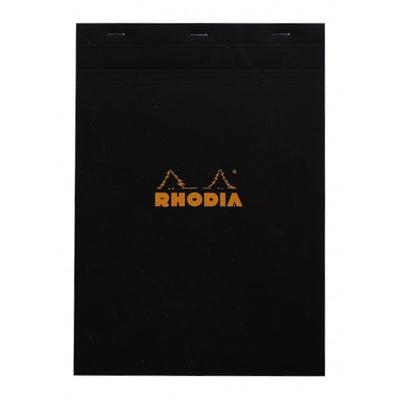 Rhodia Staplebound Notepad - Graph 80 sheets - 8 1/4 x 11 3/4 - Black cover | Atlas Stationers.