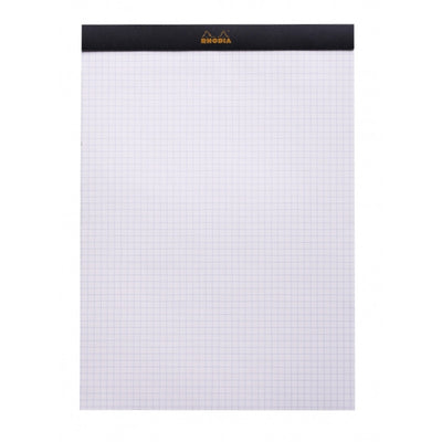 Rhodia Staplebound Notepad - Graph 80 sheets - 8 1/4 x 11 3/4 - Black cover | Atlas Stationers.