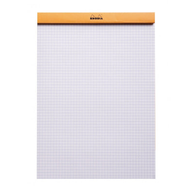 Rhodia Staplebound Notepad - Graph 80 sheets - 8 1/4 x 11 3/4 - Orange cover | Atlas Stationers.