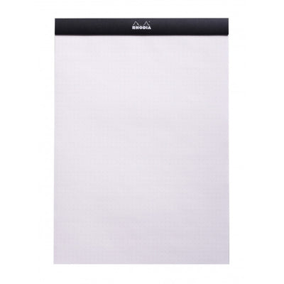 Rhodia Staplebound Notepad - Dot grid 80 sheets - 8 1/4 x 11 3/4 - Black cover | Atlas Stationers.