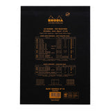 Rhodia Staplebound Notepad - Lined w/ margin 80 sheets - 3 hole punched - 8 1/4 x 11 3/4 - Black cover | Atlas Stationers.