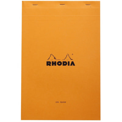 Rhodia Staplebound Notepad - Blank 80 sheets - 8 1/4 x 12 1/2 - Orange cover | Atlas Stationers.