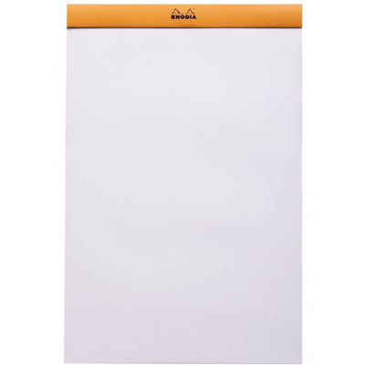 Rhodia Staplebound Notepad - Blank 80 sheets - 8 1/4 x 12 1/2 - Orange cover | Atlas Stationers.