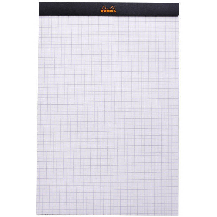 Rhodia Staplebound Notepad - Graph 80 sheets - 8 1/4 x 12 1/2 - Black cover | Atlas Stationers.