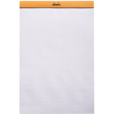 Rhodia Staplebound Notepad - Graph 80 sheets - 8 1/4 x 12 1/2 - Orange cover | Atlas Stationers.
