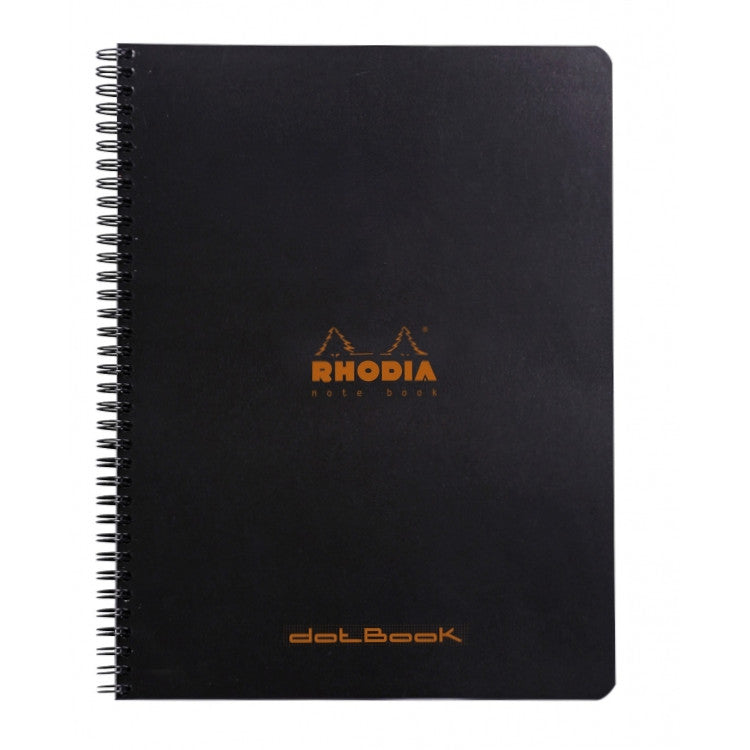 Rhodia Classic Wirebound Notebook Dot 80 Sheets - 9 x 11 3/4 - Black | Atlas Stationers.