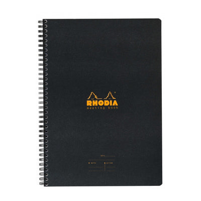 Rhodia Meeting Paper Book 80g Paper - Lined 80 sheets - 6 1/2 x 8 1/4 - Black cover | Atlas Stationers.