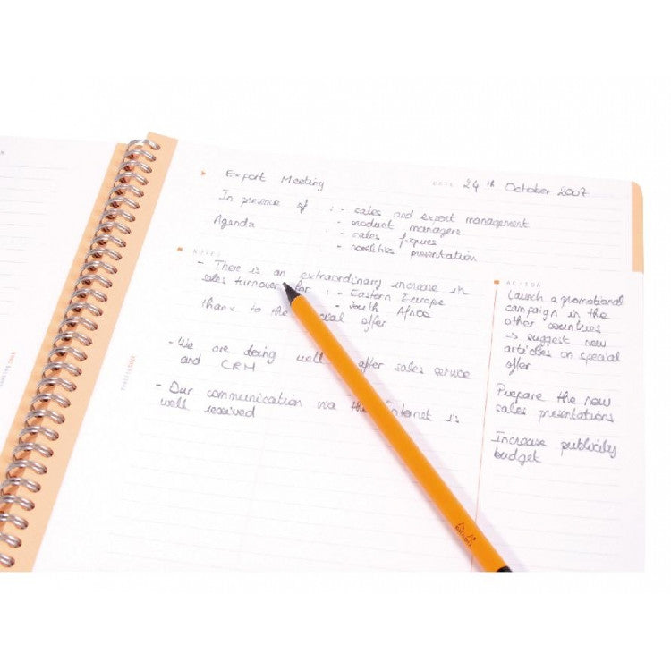 Rhodia Meeting Book 80g paper - Lined 80 sheets - 6 1/2 x 8 1/4 - Orange cover | Atlas Stationers.