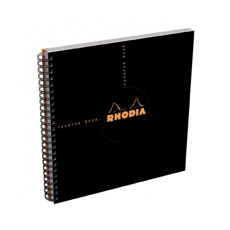 Rhodia Reverse Book - Dot 80 sheets - 8 1/4 x 8 1/4 - Black cover | Atlas Stationers.