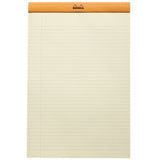 Rhodia Staplebound Notepad - Lined 80 sheets / Yellow paper - 8 1/4 x 12 1/2 - Orange cover | Atlas Stationers.