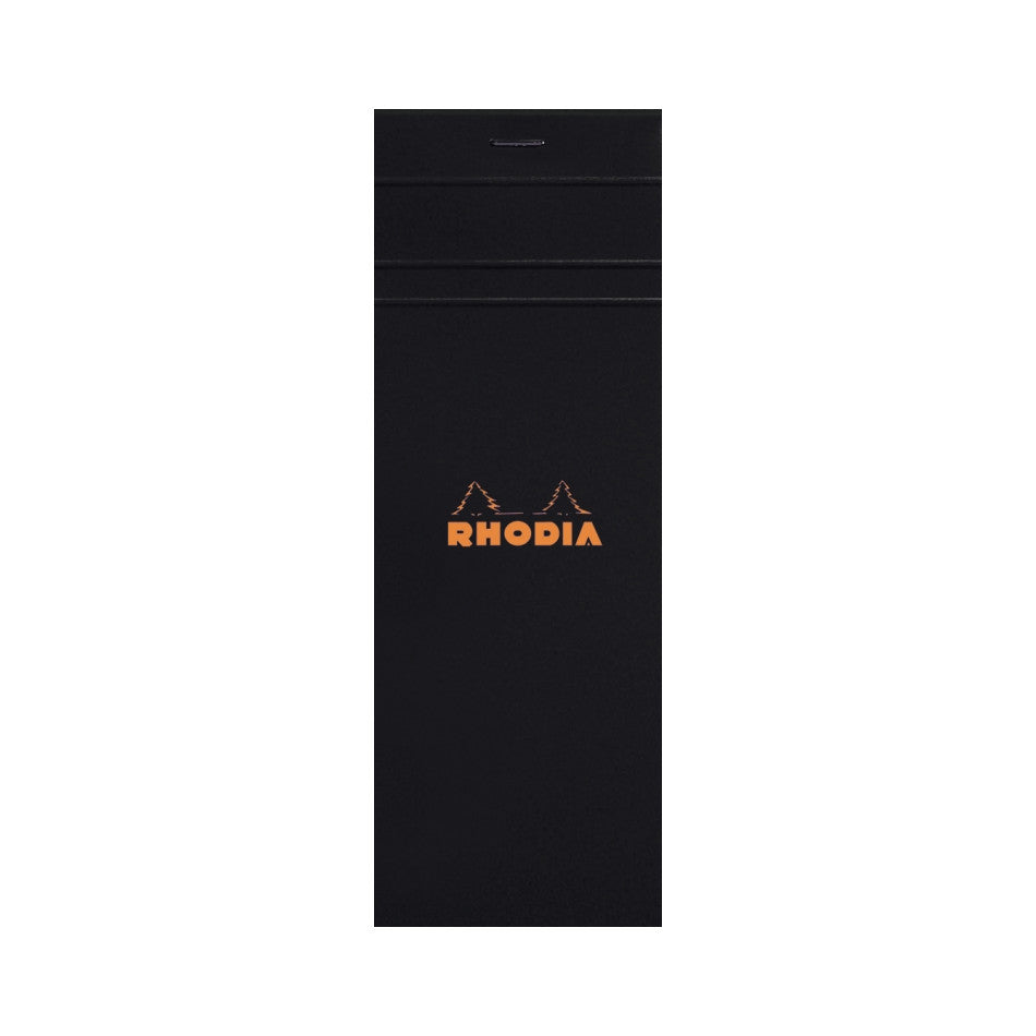 Rhodia Staplebound Notepad - Graph 80 sheets - 3 x 8 1/4 - Black cover | Atlas Stationers.