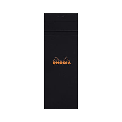 Rhodia Staplebound Notepad - Graph 80 sheets - 3 x 8 1/4 - Black cover | Atlas Stationers.