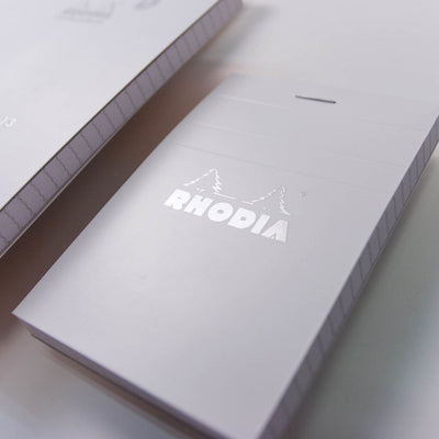 Rhodia Staplebound Notepad - Lined 80 sheets - 3 3/8 x 4 3/4 - White cover | Atlas Stationers.