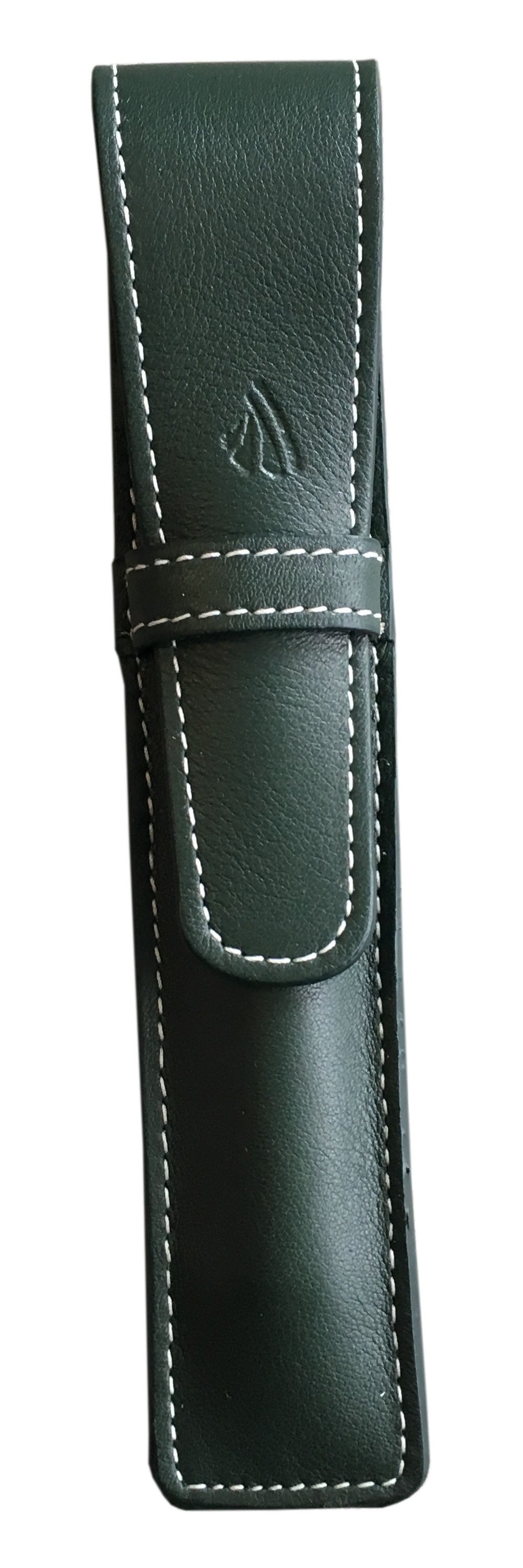 Recife Single Leather Flap Pen Case - Forest Green | Atlas Stationers.
