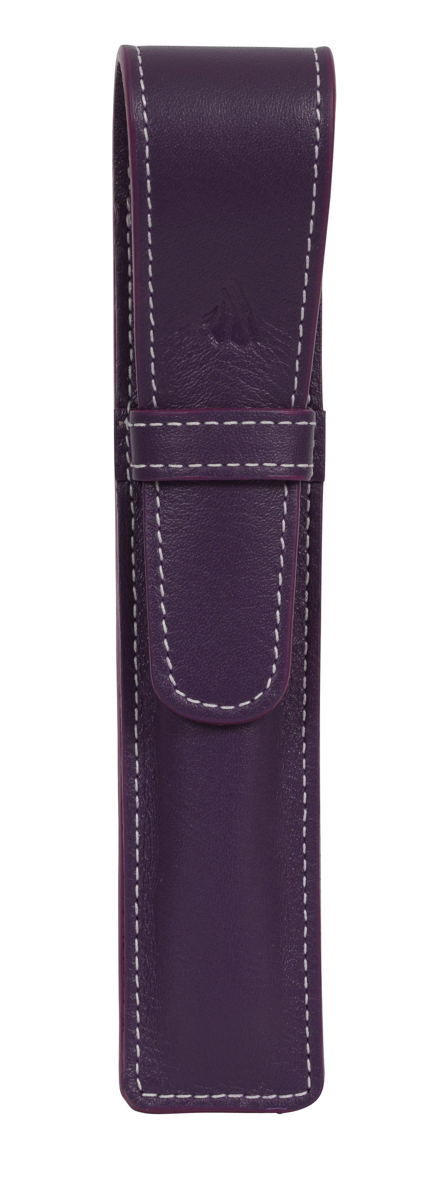 Recife Single Leather Flap Pen Case - Purple | Atlas Stationers.