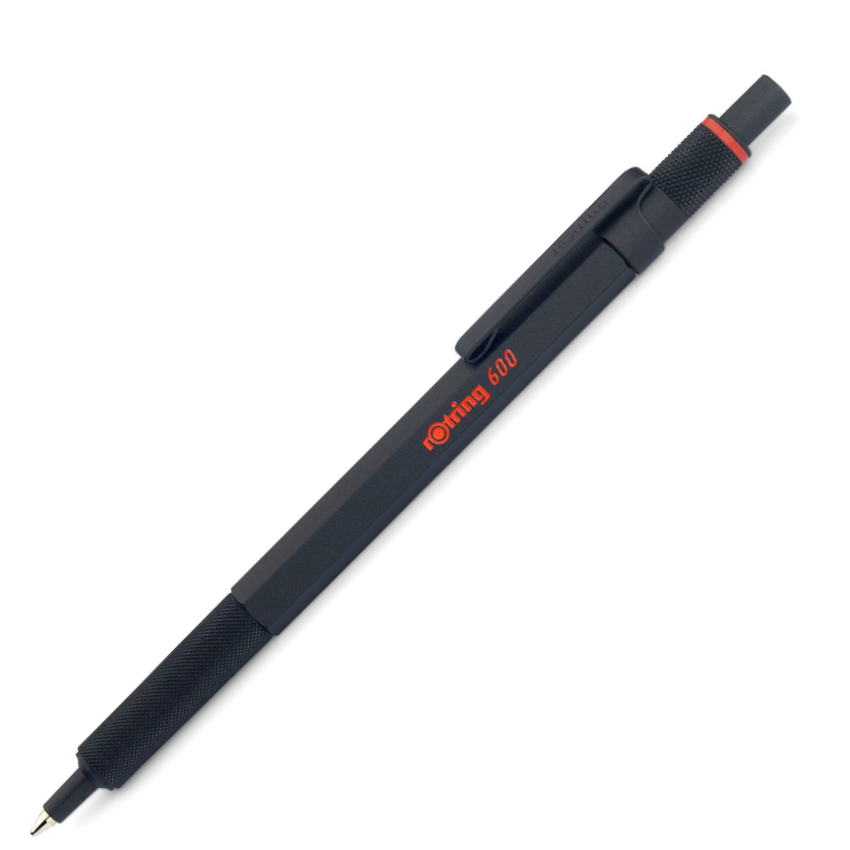 rotring 600 ローラーボール 黒 rOtring 600 Ballpoint Pen - Black – Atlas Stationers