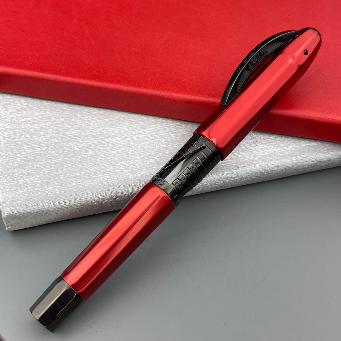 Conklin Nozac Classic 125 Anniversary Rollerball Pen - Red / Chrome (Limited Edition)