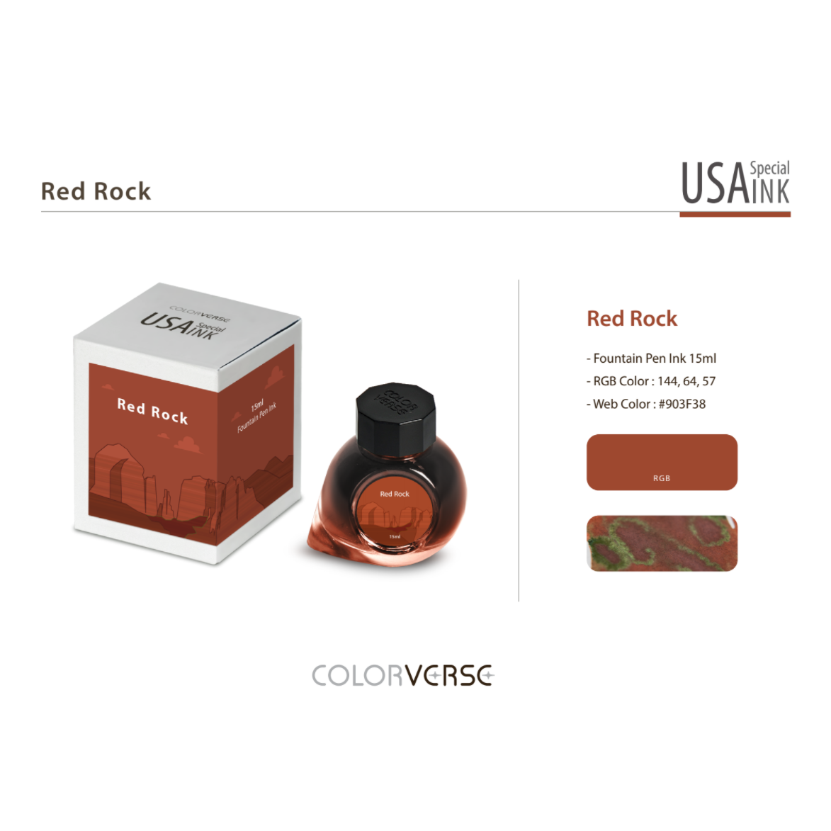 Colorverse USA 15ml Bottled Ink - Red Rock (Arizona) | Atlas Stationers.