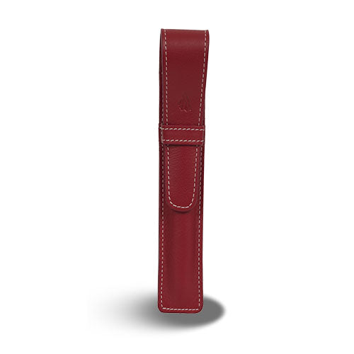 Recife Single Leather Flap Pen Case - Red | Atlas Stationers.