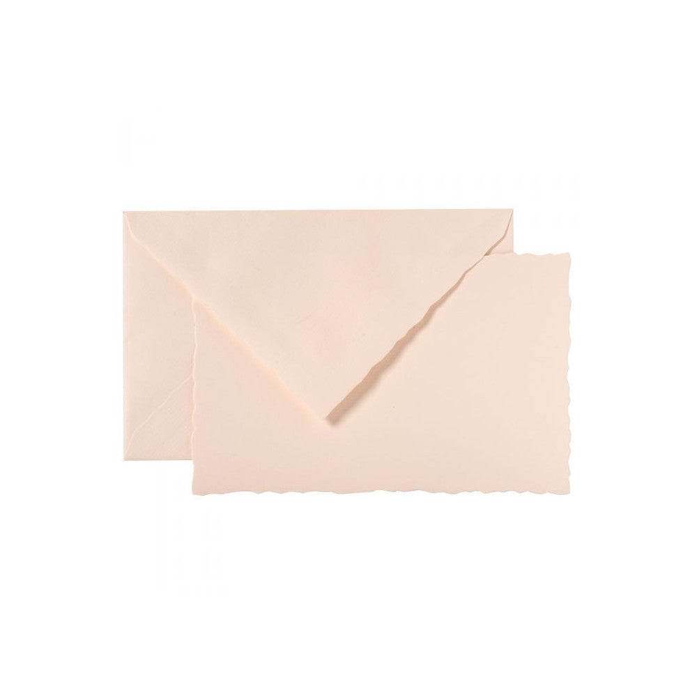 G. Lalo Classic Deckle-Edged Correspondence Stationery - 3 3/4" x 6" - Rose | Atlas Stationers.