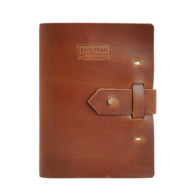Rustico Five Year Teen & Young Adult Journal - Saddle | Atlas Stationers.
